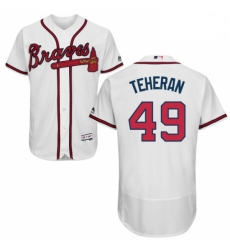 Mens Majestic Atlanta Braves 49 Julio Teheran White Home Flex Base Authentic Collection MLB Jersey Mens Majestic Atlanta Braves 49 Julio Teheran White Home Flex Base Authentic Collection MLB Jersey