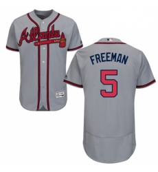 Mens Majestic Atlanta Braves 5 Freddie Freeman Grey Road Flex Base Authentic Collection MLB Jersey Mens Majestic Atlanta Braves 5 Freddie Freeman Grey Road Flex Base Authentic Collection MLB Jersey
