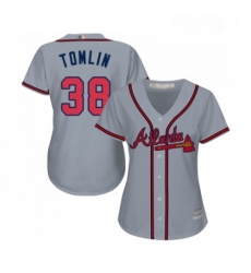 Womens Atlanta Braves 38 Josh Tomlin Replica Grey Road Cool Base Baseball Jersey Womens Atlanta Braves 38 Josh Tomlin Replica Grey Road Cool Base Baseball Jersey
