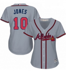 Womens Majestic Atlanta Braves 10 Chipper Jones Authentic Grey Road Cool Base MLB Jersey Womens Majestic Atlanta Braves 10 Chipper Jones Authentic Grey Road Cool Base MLB Jersey
