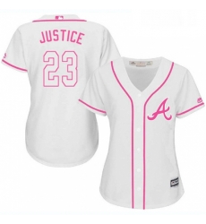 Womens Majestic Atlanta Braves 23 David Justice Replica White Fashion Cool Base MLB Jersey Womens Majestic Atlanta Braves 23 David Justice Replica White Fashion Cool Base MLB Jersey
