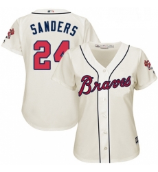 Womens Majestic Atlanta Braves 24 Deion Sanders Replica Cream Alternate 2 Cool Base MLB Jersey Womens Majestic Atlanta Braves 24 Deion Sanders Replica Cream Alternate 2 Cool Base MLB Jersey