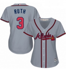 Womens Majestic Atlanta Braves 3 Babe Ruth Authentic Grey Road Cool Base MLB Jersey Womens Majestic Atlanta Braves 3 Babe Ruth Authentic Grey Road Cool Base MLB Jersey