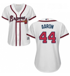 Womens Majestic Atlanta Braves 44 Hank Aaron Authentic White Home Cool Base MLB Jersey Womens Majestic Atlanta Braves 44 Hank Aaron Authentic White Home Cool Base MLB Jersey