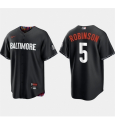 Men Baltimore Orioles 5 Brooks Robinson Black 2023 City Connect Cool Base Stitched Baseball Jersey Men Baltimore Orioles 5 Brooks Robinson Black 2023 City Connect Cool Base Stitched Baseball Jersey