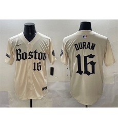Men Boston Red Sox 16 Jarren Duran Cream Gothic Vapor Limited Stitched Baseball Jersey