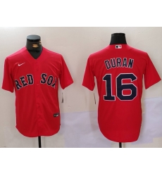 Men Boston Red Sox 16 Jarren Duran Red Stitched Baseball Jersey Men Boston Red Sox 16 Jarren Duran Red Stitched Baseball Jersey