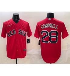 Men Boston Red Sox 28 Kristian Campbell Red Cool Base Stitched Baseball Jersey