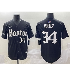 Men Boston Red Sox 34 David Ortiz Black Gothic Vapor Limited Stitched Baseball Jersey