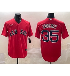 Men Boston Red Sox 35 Garrett Crochet Red Cool Base Stitched Baseball Jersey