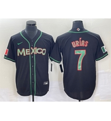 Men Mexico Baseball 7 Julio Uras 2023 Black World Baseball With Patch Classic Stitched Jerseys 1 Men Mexico Baseball 7 Julio Uras 2023 Black World Baseball With Patch Classic Stitched Jerseys 1