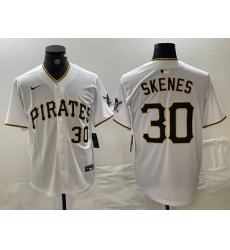 Men Pittsburgh Pirates 30 Paul Skenes white Stitched Baseball Jersey Men Pittsburgh Pirates 30 Paul Skenes white Stitched Baseball Jersey