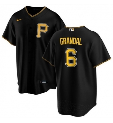 Men Pittsburgh Pirates 6 Yasmani Grandal Black Cool Base Stitched Baseball Jersey Men Pittsburgh Pirates 6 Yasmani Grandal Black Cool Base Stitched Baseball Jersey
