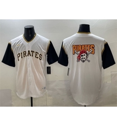 Men Pittsburgh Pirates Team Big Logo White Cool Base Stitched Jersey