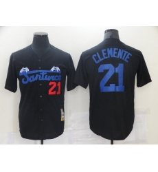 Men Santwice 21 Film Roberto Clemente Black Base Ball Jersey Men Santwice 21 Film Roberto Clemente Black Base Ball Jersey