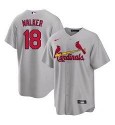 Men St Louis Cardinals 18 Jordan Walker Grey Cool Base Stitched Baseball Jersey Men St Louis Cardinals 18 Jordan Walker Grey Cool Base Stitched Baseball Jersey