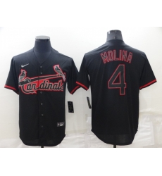 Men St Louis Cardinals 4 Yadier Molina Black Shadow Cool Base Stitched Jerse Men St Louis Cardinals 4 Yadier Molina Black Shadow Cool Base Stitched Jerse