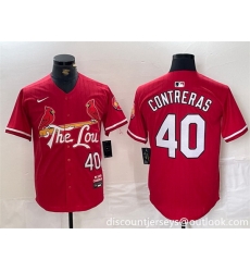 Men St Louis Cardinals 40 Willson Contreras Red 2024 City Connect Stitched Baseball Jersey Men St Louis Cardinals 40 Willson Contreras Red 2024 City Connect Stitched Baseball Jersey