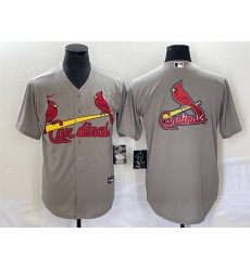 Men St Louis Cardinals Grey Big Team Logo In Back Cool Base Stitched Jersey Men St Louis Cardinals Grey Big Team Logo In Back Cool Base Stitched Jersey