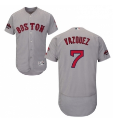 Mens Majestic Boston Red Sox 7 Christian Vazquez Grey Road Flex Base Authentic Collection 2018 World Series Jersey Mens Majestic Boston Red Sox 7 Christian Vazquez Grey Road Flex Base Authentic Collection 2018 World Series Jersey
