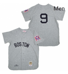 Mens Mitchell and Ness 1939 Boston Red Sox 9 Ted Williams Replica Grey Throwback MLB Jersey Mens Mitchell and Ness 1939 Boston Red Sox 9 Ted Williams Replica Grey Throwback MLB Jersey