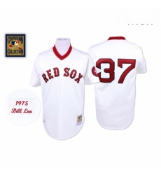 Mens Mitchell and Ness Boston Red Sox 37 Bill Lee Authentic White Throwback MLB Jersey Mens Mitchell and Ness Boston Red Sox 37 Bill Lee Authentic White Throwback MLB Jersey