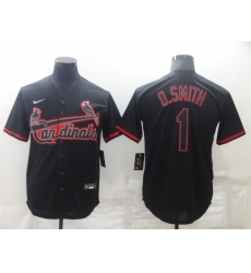 Men's St Louis Cardinals #1 Ozzie Smith Lights Out Black Fashion Stitched MLB Cool Base Nike Jersey Men's St Louis Cardinals #1 Ozzie Smith Lights Out Black Fashion Stitched MLB Cool Base Nike Jersey