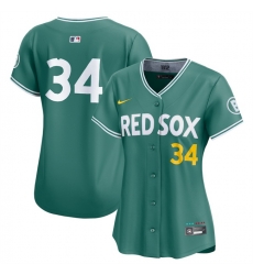 Women Boston Red Sox 34 David Ortiz Green 2025 City Connect Limited Stitched Baseball Jersey