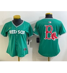 Women Boston Red Sox Team Big Logo Green 2025 City Connect Limited Stitched Baseball Jersey