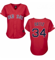 Womens Majestic Boston Red Sox 34 David Ortiz Replica Red MLB Jersey Womens Majestic Boston Red Sox 34 David Ortiz Replica Red MLB Jersey