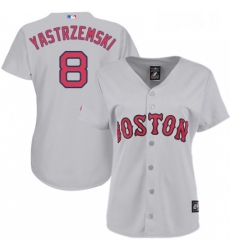 Womens Majestic Boston Red Sox 8 Carl Yastrzemski Replica Grey Road MLB Jersey Womens Majestic Boston Red Sox 8 Carl Yastrzemski Replica Grey Road MLB Jersey