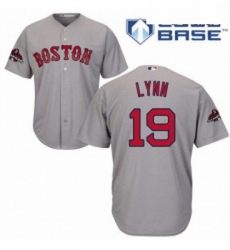 Youth Majestic Boston Red Sox 19 Fred Lynn Authentic Grey Road Cool Base 2018 World Series Champions MLB Jersey
