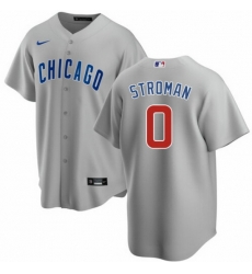 Men Chicago Cubs 0 Marcus Stroman Grey Cool Base Stitched Baseball Jerse Men Chicago Cubs 0 Marcus Stroman Grey Cool Base Stitched Baseball Jerse