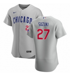Men Chicago Cubs 27 Seiya Suzuki Grey Flex Base Stitched jersey Men Chicago Cubs 27 Seiya Suzuki Grey Flex Base Stitched jersey
