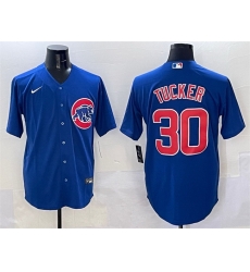 Men Chicago Cubs 30 Kyle Tucker Royal Cool Base Stitched Baseball Jersey