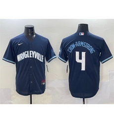 Men Chicago Cubs 4 Pete Crow Armstrong Navy City Connect Stitched Baseball Jersey