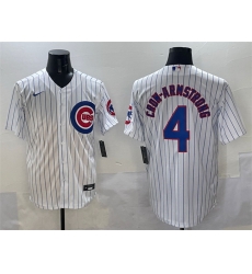 Men Chicago Cubs 4 Pete Crow Armstrong White Cool Base Stitched Baseball Jersey 