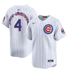 Men Chicago Cubs 4 Pete Crow Armstrong White Home Limited Stitched Baseball Jersey