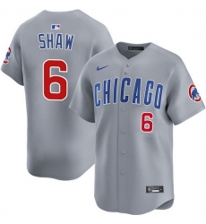 Men Chicago Cubs 6 Matt Shaw Grey Limited Stitched Baseball Jersey