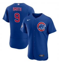 Men Chicago Cubs 9 Miguel Amaya Blue Flex Base Stitched Baseball Jersey Men Chicago Cubs 9 Miguel Amaya Blue Flex Base Stitched Baseball Jersey
