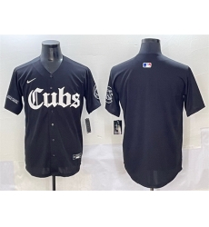 Men Chicago Cubs Blank Black  27Gothic North Side Edition 27 Vapor Premier Limited Stitched Baseball Jersey