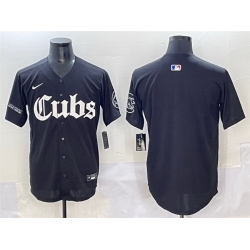 Men Chicago Cubs Blank Black  27Gothic North Side Edition 27 Vapor Premier Limited Stitched Baseball Jersey