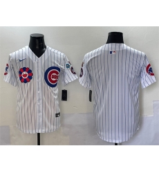 Men Chicago Cubs Blank White 2025 Tokyo Series Limited Stitched Baseball Jersey
