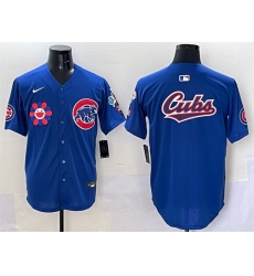Men Chicago Cubs Team Big Logo Royal 2025 Tokyo Series Limited Stitched Baseball Jersey
