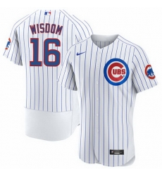 Men's Chicago Cubs #16 Patrick Wisdom White Flex Base Stitched Jersey Men's Chicago Cubs #16 Patrick Wisdom White Flex Base Stitched Jersey