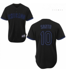 Mens Majestic Chicago Cubs 10 Ron Santo Replica Black Fashion MLB Jersey Mens Majestic Chicago Cubs 10 Ron Santo Replica Black Fashion MLB Jersey