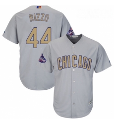 Womens Majestic Chicago Cubs 44 Anthony Rizzo Authentic Gray 2017 Gold Champion MLB Jersey Womens Majestic Chicago Cubs 44 Anthony Rizzo Authentic Gray 2017 Gold Champion MLB Jersey
