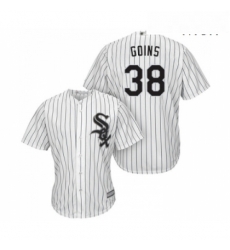 Mens Chicago White Sox 38 Ryan Goins Replica White Home Cool Base Baseball Jersey Mens Chicago White Sox 38 Ryan Goins Replica White Home Cool Base Baseball Jersey
