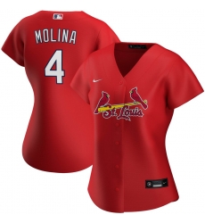 St Louis St.Louis Cardinals 4 Yadier Molina Nike Women Alternate 2020 MLB Player Jersey Red St Louis St.Louis Cardinals 4 Yadier Molina Nike Women Alternate 2020 MLB Player Jersey Red