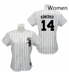 Womens Majestic Chicago White Sox 14 Paul Konerko Authentic WhiteBlack Strip Fashion MLB Jersey Womens Majestic Chicago White Sox 14 Paul Konerko Authentic WhiteBlack Strip Fashion MLB Jersey